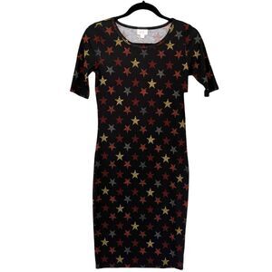 Lularoe Julia Fitted Dress Stars Print - XXS